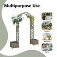 thumbnail image 4 of vidaXL Pergola 68.9" x 15.7" x 80.3" Gray Solid Fir Pergola, Weather-resistant with Planters, 4 of 9
