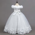 thumbnail image 6 of JAJAHO Girls Sequin Dresses Sparkly Tulle Birthday Princess Party Dress Fuzzy Trim Maxi Ball Gown Flower Girl Dress For Wedding Party Prom 3-12Y, 6 of 9