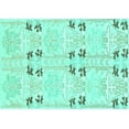 thumbnail image 1 of Ahgly Company Indoor Rectangle Abstract Turquoise Blue Modern Area Rugs, 2' x 5', 1 of 4
