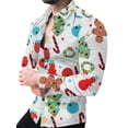 thumbnail image 1 of DYMADE Men Christmas Printed Long Sleeve Lapel Shirt Relaxed Fit Casual Top, 1 of 6