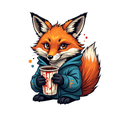thumbnail image 4 of cartoon Fox Coffee Theme Stickers, Waterproof Fox Coffee Theme Sticker for Water Bottle Laptop Phone Cases Planner Skateboard Luggage Helmet Party Favor Decor, Ideal for Adults Teens Teacher Rewards, 4 of 9