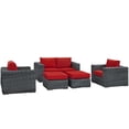 thumbnail image 2 of Modway Summon 5 Piece Outdoor Patio Sunbrella® Sectional Set in Canvas Red, 2 of 8