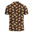 thumbnail image 4 of Mens Polo Shirt Casual Short Sleeve Hot Dog Printed Button Down Collared Tops Comfortable Breathable Slim Mens T-Shirts Coffee S, 4 of 4