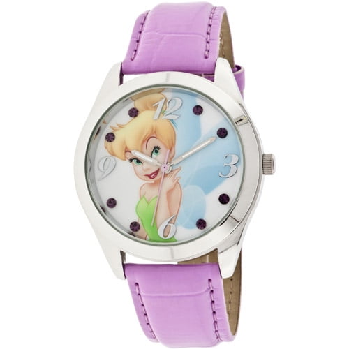 Disney Women's Tinkerbell Lavendar Watch, Iced Croco Strap Walmart