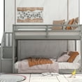thumbnail image 2 of Twin Over Floor Bunk Bed In Gray With Storage Option - Quality & Stylish Convenient, 2 of 7