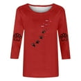 thumbnail image 3 of Cute Paw Heart Shirts for Women Casual 3/4 Length Sleeve Tshirt Crewneck Pullover Top Blouse Trendy, 3 of 3