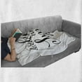 thumbnail image 5 of Saying Soft Flannel Fleece Blanket, Simple Monochrome Cursive Wake up and Smile Calligraphy Positive Words, Cozy Plush for Indoor and Outdoor Use, 70" x 90", Charcoal Grey and White, by Ambesonne, 5 of 5