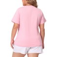 thumbnail image 3 of Agnes Orinda Plus Size T Shirts for Women Basic V Neck Short Sleeve Tops 2X Pink, 3 of 6