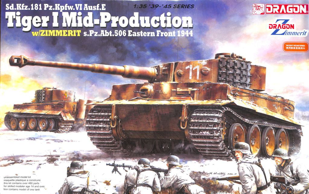 DRAGON 1/35 Scale Tiger I Mid w/Zimmerit Parts Tree H from Kit no 6624 