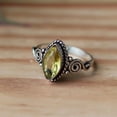 thumbnail image 5 of Green Peridot Ring, 925 Silver Ring, Marquise Ring, Boho Ring, Statement Ring, Vintage Style Ring, Elegant Ring, Unique Ring, Gift For Her, 5 of 8