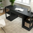 thumbnail image 5 of Martha Stewart Home Office Modular Single-Drawer Desk with Dual 2 Tier Shelves in Black with Oil Rubbed Bronze Hardware, 5 of 10