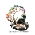 thumbnail image 2 of BLEEUS 7Chakra Tree Backflow Healing Crystal Stone Money Tree Incense Home Supplies (Curved), 2 of 10