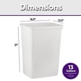 thumbnail image 2 of Superio Large Kitchen Trash Can 13 Gallon, 52 Qt Waste Bin for Kitchen, Garage, Indoor and Outdoor Trash Can (4, White), 2 of 8