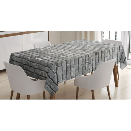 

Grey Tablecloth Image of an Aged Old and Rough Brick Wall Obsolete Concrete Structure with Ragged Surface Rectangular Table Cover for Dining Room Kitchen 52 X 70 Inches Grey by Ambesonne