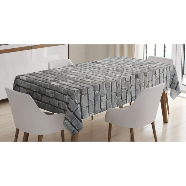 Grey Tablecloth, Image of an Aged Old and Rough Brick Wall Obsolete