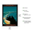 thumbnail image 2 of London’s Tramways - Boadicea and Her Daughters Statue - Vintage Railroad Travel Poster c.1929 - Master Art Print 10in x 14in, 2 of 4