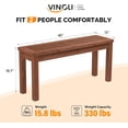 thumbnail image 6 of VINGLI Outdoor Wooden Bench, 40” Porch Backless Bench, Small Outdoor Bench for Deck Patio Garden, 6 of 7