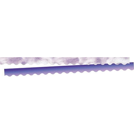 UPC: 0704068009400 | BARKER CREEK Double-Sided Scalloped Border Purple Tie-Dye and Ombré for Bulletin Boards Reception Areas Halls Break Rooms Office School Home Learning Decor 2.25” x 39’ (940)