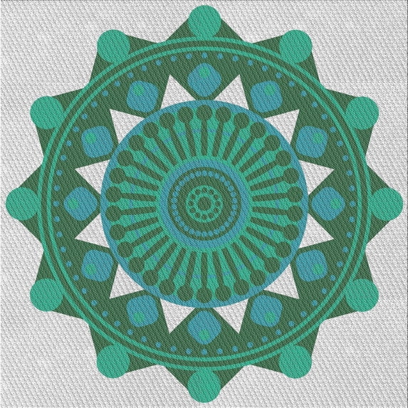 Ahgly Company Indoor Square Patterned Mint Green Novelty Area Rugs, 5' Square