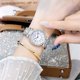 thumbnail image 2 of Reloj de lujo para mujer, resistente al agua, con incrustaciones de diamantes, con movimiento de trémolo y punto rápido, reloj para mujer, 2 of 6