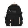 Mochila de gran capacidad Mochila de libro escolar de estudiante de lona simple (negro) Likrtyny Para estrenar