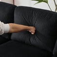 thumbnail image 3 of UBesGoo 111" Modular Sectional Sofa with Double Chaise, U-Shaped Cloud Corduroy Couch, 4 Seat Sofa Lounge Sleeper Furniture for Living Room, Black, 3 of 11