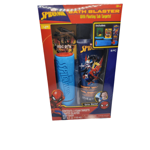 SpiderMan Toy Bath Blaster Gift Set, 6 Pieces
