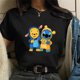 thumbnail image 2 of Cute Stitch Pooh Bear Disney T Shirt Women Kawaii Harajuku Summer Streetwear Black Tops Fashion Casual Femme Vetement T-shirtsL Gao Jinjia LED, 2 of 2