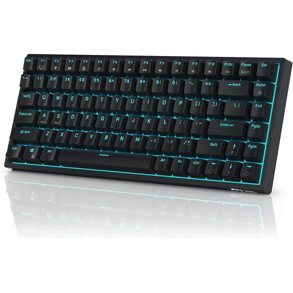 RK ROYAL KLUDGE RK84 Wireless Blue Backlit 75% Triple Mode BT5.0/2.4G/USB-C Hot Swappable Mechanical Keyboard, 84 Keys Tenkeyless Mechanical Keyboard w/Programmable Software, Brown Switch