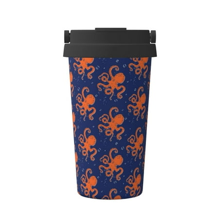 

KLL Octopus Pattern Stainless Steel Vacuum Insulated Tumbler - Carry Insulated Coffee Mug - Reusable Insulated Cold Brew Iced Coffee Cup Thermos