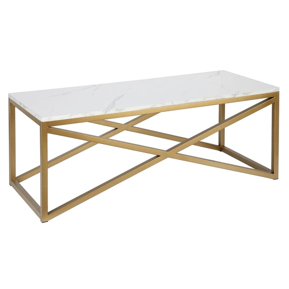 Evelyn&Zoe Glam 46" Wide Brass Coffee Table