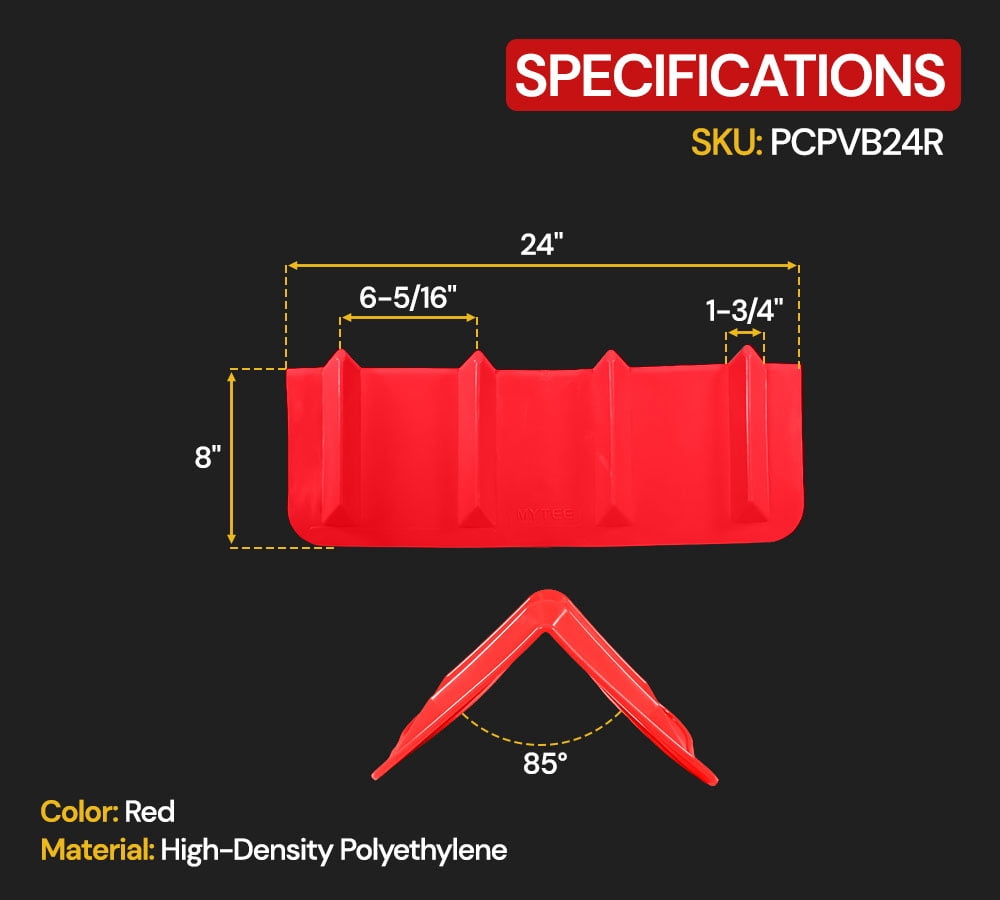 (4 Pack) Red Corner Protector V Shaped Edge Guard 8" x 8" x 24" Inches