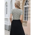 thumbnail image 3 of DARING DIVA Women's Spring Summer Ruched Fitted Tops X-Small Black, 3 of 6