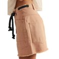 thumbnail image 3 of Women's Denim Drawstring Pockets High Rise Knee Length Pants Jorts Shorts for Casual Summer Orange S, 3 of 8