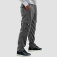 thumbnail image 2 of NIEWTR Mens Cargo Pants Fabric Athletic Pants with pockets Lounge Open Bottom Casual Pants Fleece Cargo Pants for Men (Dark Gray,XL), 2 of 9