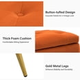 thumbnail image 2 of Tina's Home 45" Velvet Storage Bench Upholstered Tufted End of Bed Ivory Bench Bedroom Entryway Orange, 2 of 8