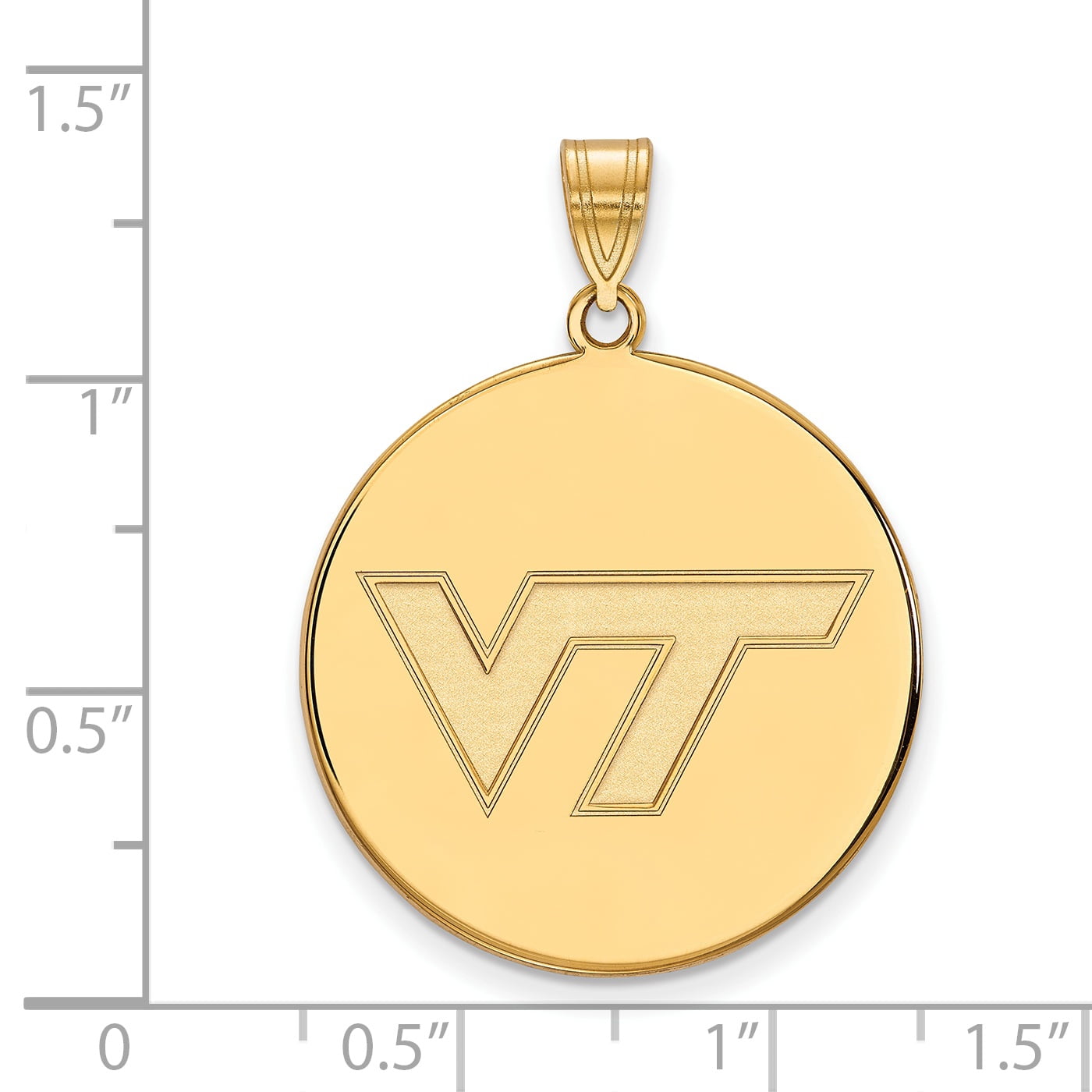 Virginia Tech Hokies VT School Letters Logo Pendant in Sterling Silver