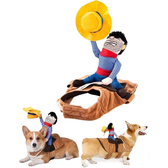 Doggy Rider, Cowboy Rider Dog Costume,Adjustable Saddle Design