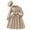 Khaki, variant on WUANDIXFA Girls Long Sleeve Dress with Hat, Lapel Collar Button Down Midi Dress Swing Casual Dresses with Belt (Khaki, 7-8 Years)