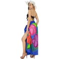 thumbnail image 4 of HAPPY BAY Women's Summer Beachwear Sarong Bikini Wraps Swim Cover up Skirt Wrap Bathing suit Swimwear Swimsuit Beach Coverups for Women One Size Blue, Hibiscus, 4 of 5