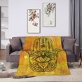 thumbnail image 6 of DouZhe Ultra-Soft Micro Fleece Lightweight Flannel Bed Blanket, Watercolor Hamsa Hand Print Cozy Warm Throw Blankets, 80"x60", 6 of 7
