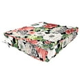 thumbnail image 3 of Jordan Manufacturing 24" x 24" Tamani Black Floral Square Outdoor Deep Seat Cushion with Ties and Welt (2 Pack), 3 of 11
