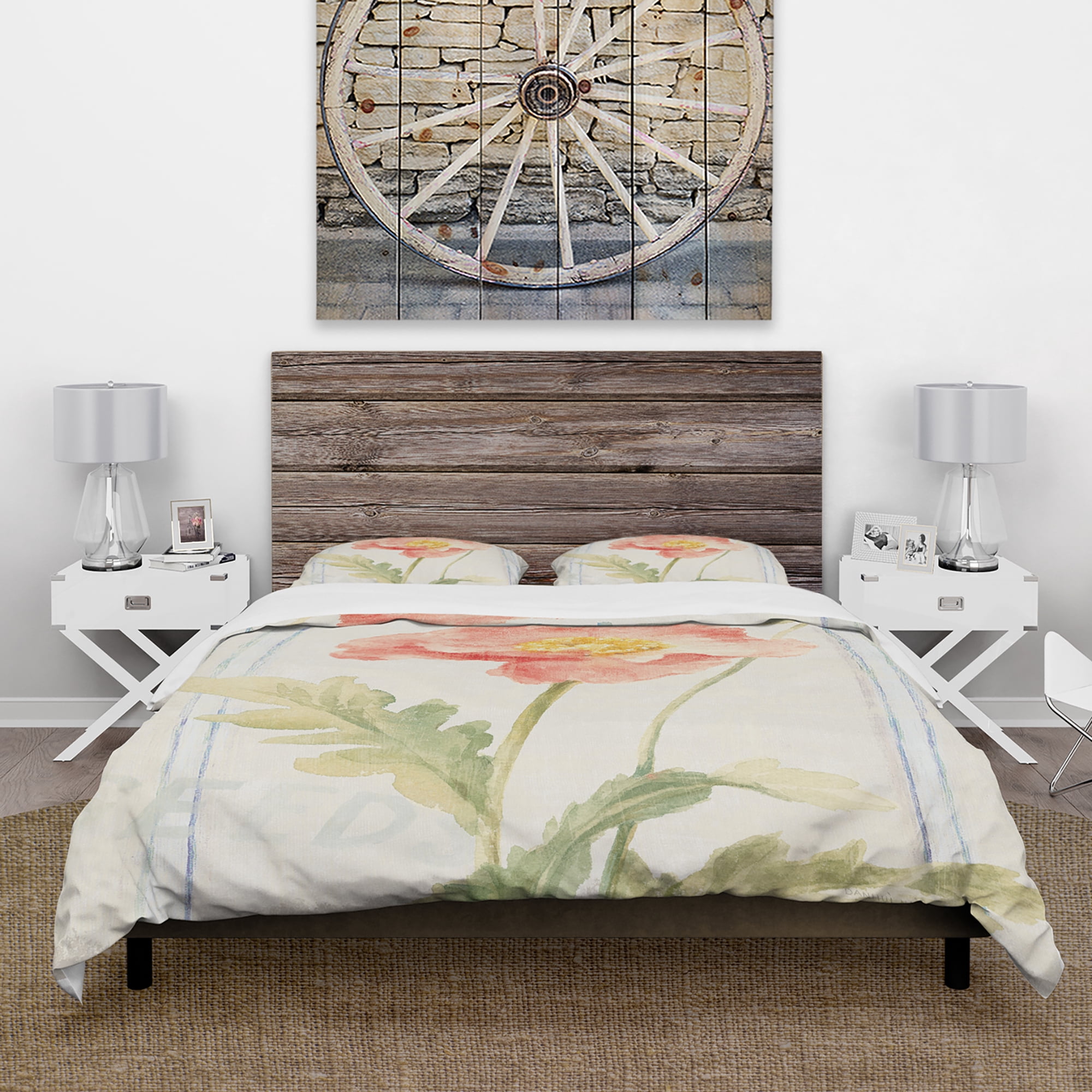 Designart 'Floursack Florals IV' Cottage Duvet Cover Set