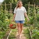 thumbnail image 3 of Blusas de Talla Grande para Mujer Agnes Orinda con Estampado Floral, Cuello en V con Volantes, Mangas Cortas con Volantes, Blusa Casual de Verano 3X Blanca, 3 of 7
