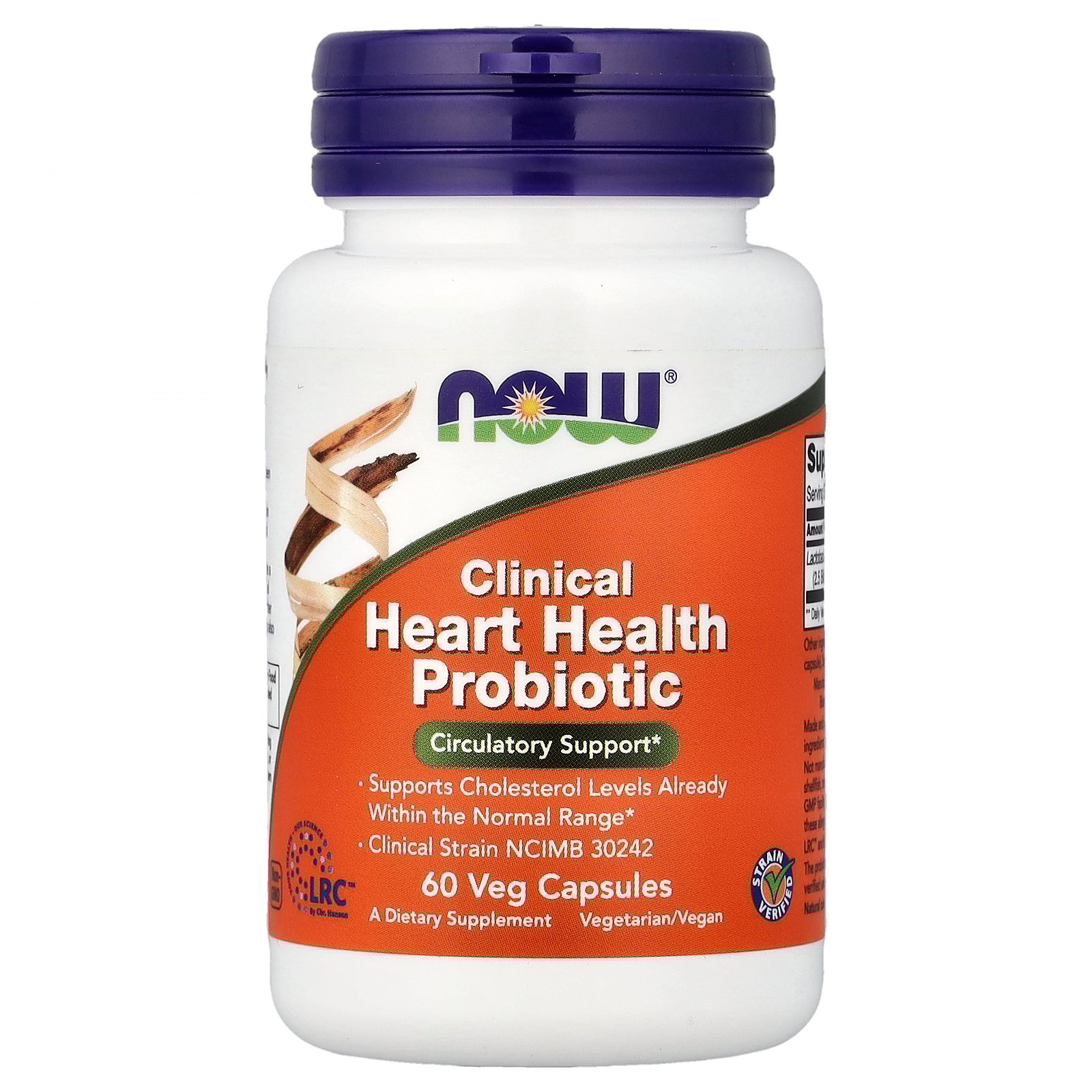 NOW Foods Clinical Heart Health Probiotic, 60 Veg Capsules (117 mg per Capsule)