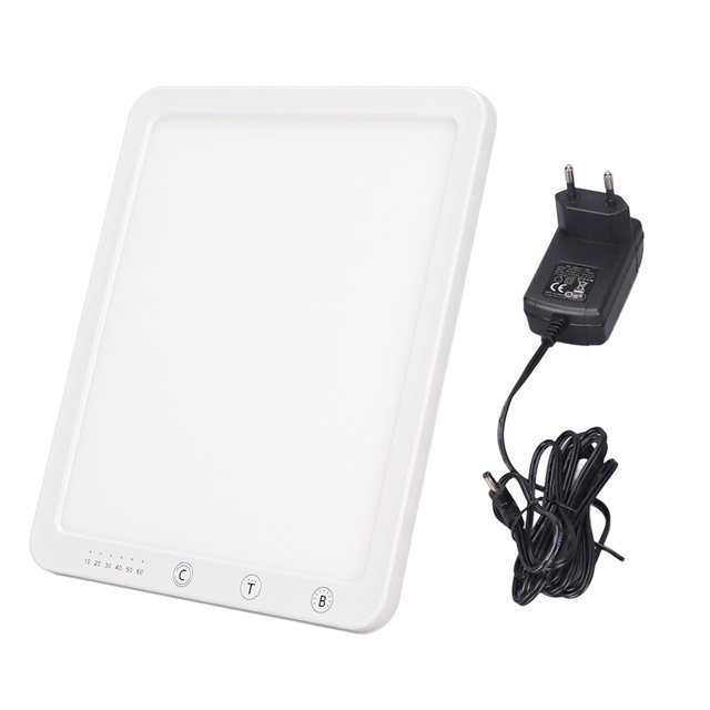 SAD Therapy Light, SAD Light Therapy Lamp 5 Illuminance Modes Improve Mood Keep Energetic For Bedside Table EU Plug