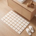 thumbnail image 5 of REGALWOVEN Checkered Non Slip Bath Mats, Soft Fluffy Absorbent Bathroom Rugs for Shower, Sink Brown-1 16" x 24", 5 of 7