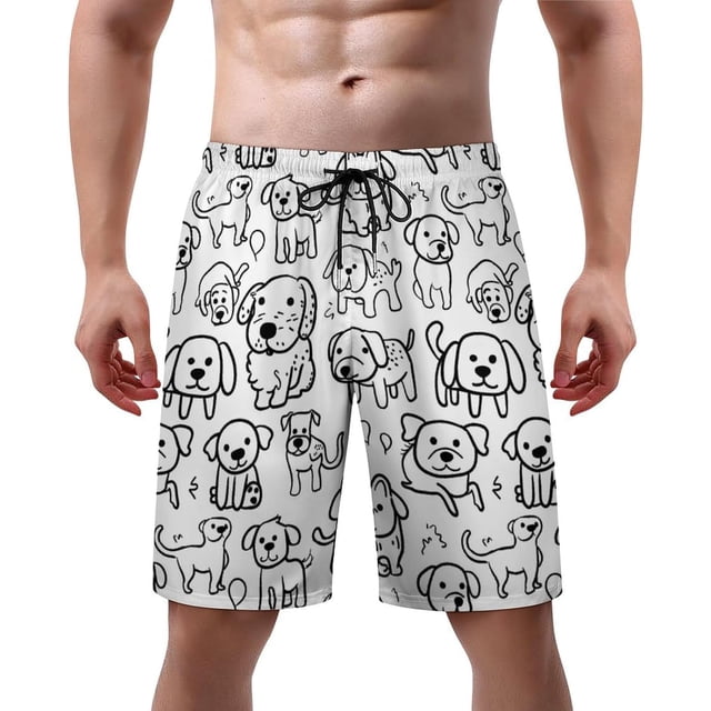 NICKSUN Men's Swim Trunks, Cute Print Quick Dry Summer Board Beach Shorts with Mesh Lining and Pockets