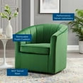 thumbnail image 7 of Modway Prospect Modern Performance Velvet Swivel Armchair in Emerald Green, 7 of 7