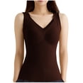 thumbnail image 3 of ZyeKqe Womens Tank Tops with Built in Bra Pajamas Vests V Neck Sleeveless Undershirts Soft Comfy Base Layer Top, 3 of 10